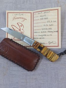 Vincenzo Balistreri Artic Birch Native..Ebony shield and bead..Filework..Jimping...One of..Coa/Slip
