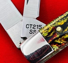 Vintage CASE XX Lightning S USA 1-Dot 1989 CT215 SS Gunstock Jack Pocket Knife Christmas Tree Cell