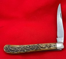 Vintage ULSTER KNIFE USA 1-Blade Slim Crooked Jack Folding Pocket Knife Bone Scales (Repair)