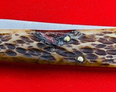 Vintage ULSTER KNIFE USA 1-Blade Slim Crooked Jack Folding Pocket Knife Bone Scales (Repair)