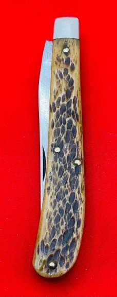 Vintage ULSTER KNIFE USA 1-Blade Slim Crooked Jack Folding Pocket Knife Bone Scales (Repair)