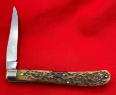 Vintage ULSTER KNIFE USA 1-Blade Slim Crooked Jack Folding Pocket Knife Bone Scales (Repair)