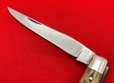 Vintage ULSTER KNIFE USA 1-Blade Slim Crooked Jack Folding Pocket Knife Bone Scales (Repair)