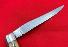 Vintage ULSTER KNIFE USA 1-Blade Slim Crooked Jack Folding Pocket Knife Bone Scales (Repair)