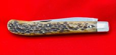 Vintage ULSTER KNIFE USA 1-Blade Slim Crooked Jack Folding Pocket Knife Bone Scales (Repair)