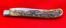 Vintage ULSTER KNIFE USA 1-Blade Slim Crooked Jack Folding Pocket Knife Bone Scales (Repair)