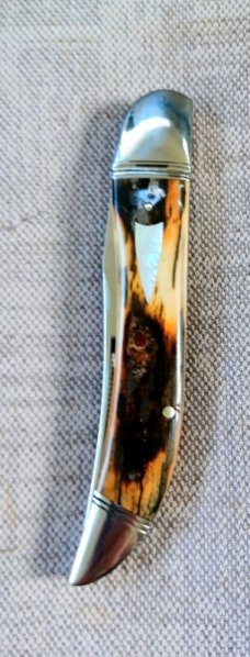 David R. Davis Mammoth ivory Texas Toothpick,4.1625" .01 steel..fluted...vine filework..MOP shield 
