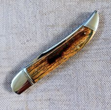 David R. Davis Mammoth ivory Texas Toothpick,4.1625" .01 steel..fluted...vine filework..MOP shield 