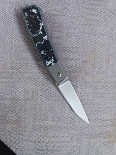 Suprlativ CANIBL Flipper..White Storm Fat Carbon and M390..Bolster Lock,Thumb flip..Oeser/Pena/Garci