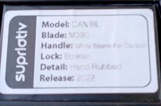 Suprlativ CANIBL Flipper..White Storm Fat Carbon and M390..Bolster Lock,Thumb flip..Oeser/Pena/Garci
