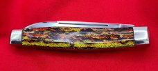 FIGHT'N ROOSTER 2-Blade “TEXAS JACK “ Pocket Knife Christmas Tree Scales 1st Generaton