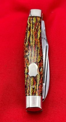 FIGHT'N ROOSTER 2-Blade “TEXAS JACK “ Pocket Knife Christmas Tree Scales 1st Generaton