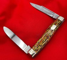 FIGHT'N ROOSTER 2-Blade “TEXAS JACK “ Pocket Knife Christmas Tree Scales 1st Generaton