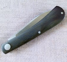Jeffrey Mitchell Wharnie Trapper, Westinghouse Micarta, Cpm154,  4" closed,filework, coa and pouch 