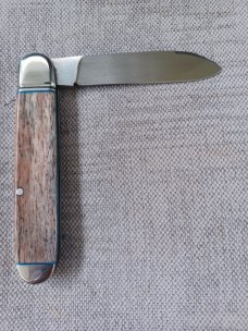 Michael du Plessis Giraffe Bone Equal End..3.75".. N690..long pull Spear..steel fluted bolsters&caps