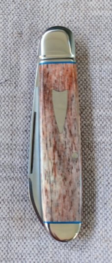 Michael du Plessis Giraffe Bone Equal End..3.75".. N690..long pull Spear..steel fluted bolsters&caps