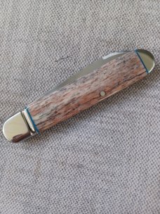 Michael du Plessis Giraffe Bone Equal End..3.75".. N690..long pull Spear..steel fluted bolsters&caps