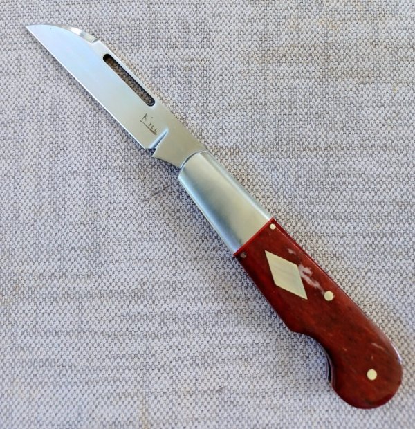 K'roo Red Kudu Bone EO Wharnie Barlow..3.75..slip.coa.N690.shield..liners.spacers..elongated bolster