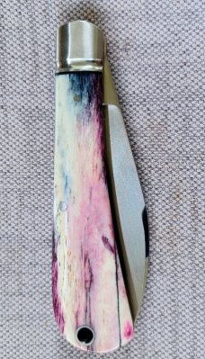 Michael du Plessis Giraffe Bone Wharnie Trapper...4".. N690..long pull..lanyard tube.fluted bolsters