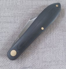 Tracy LaRock Teardrop Clip..W2 and Black 10 s..2.5" blade and 3 5/8" closed..Hamon..brass liners 