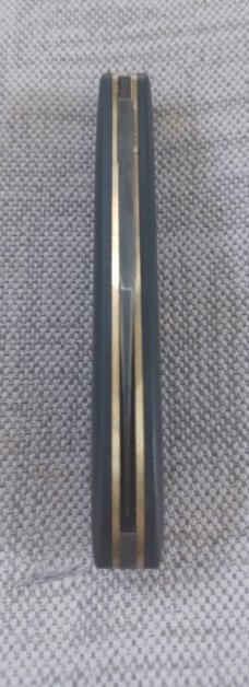 Tracy LaRock Teardrop Clip..W2 and Black 10 s..2.5" blade and 3 5/8" closed..Hamon..brass liners 