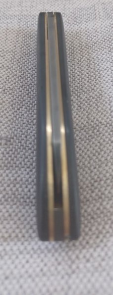 Tracy LaRock Teardrop Sheep..W2..Black G10.. 2.5" blade and 3 5/8" closed..Hamon..brass liners & pin