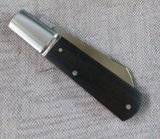 Pablo Castellani Ebony Sheepsfoot Barlow..4" closed...14C28N...Fluted/integral/doved.makers pouch 