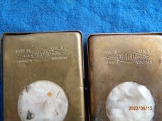 2 Brass Gillette razor blade case