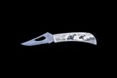 Etched Mallards/Ducks Stainless Steel Silver Hawk Knife
