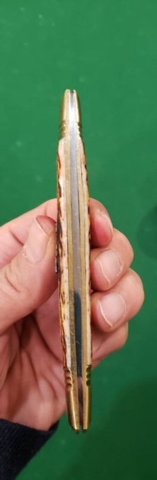 Vintage 4 3/4" Custom Made Half Congress Knife, Bone Stag Handle