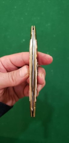 Vintage 4 3/4" Custom Made Half Congress Knife, Bone Stag Handle