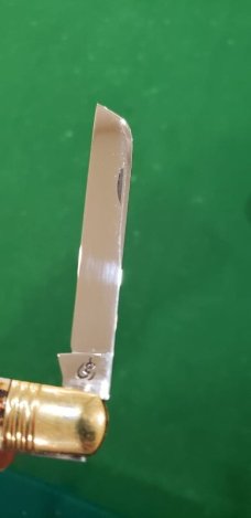 Vintage 4 3/4" Custom Made Half Congress Knife, Bone Stag Handle