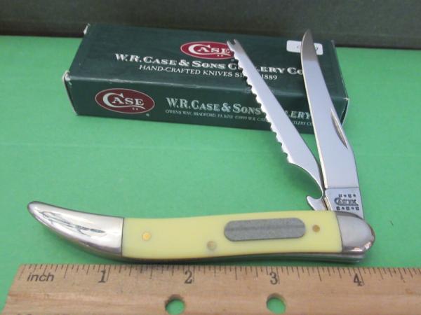 Case XX 2001 Yellow Handle Fish Knife Pattern # 320094F SS Case XX 2001 Yellow Handle Fish Knife Pattern # 320094F SS