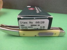 Case XX 2001 Yellow Handle Fish Knife Pattern # 320094F SS