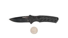 Boker Plus Strike Drop Point Automatic Knife (3.25" Black D2)