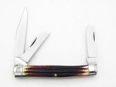 Queen Cutlery #26 Serpentine Burnt Orange Imitation Winterbottom bone:  3 1/4” closed, 1971, Q tang 