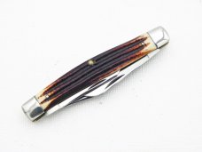 Queen Cutlery #26 Serpentine Burnt Orange Imitation Winterbottom bone:  3 1/4” closed, 1971, Q tang 