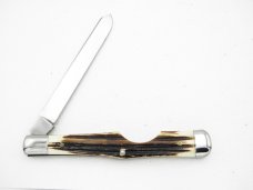 Queen Cutlery #62 GLAZED Mellon Tester Winterbottom bone: 4 1/8” closed, circa 1959