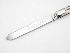 Queen Cutlery #62 GLAZED Mellon Tester Winterbottom bone: 4 1/8” closed, circa 1959