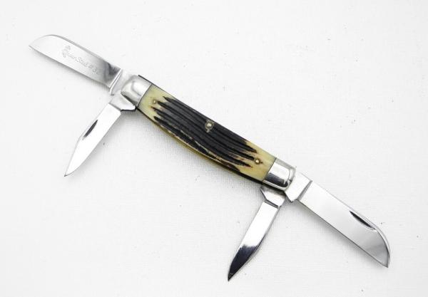 Queen Cutlery Large 4” Four Blade Congress, 1960s, no tang stamp, blade etch is “Queen Steel #32