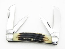 Queen Cutlery Large 4” Four Blade Congress, 1960s, no tang stamp, blade etch is “Queen Steel #32
