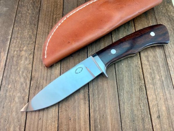 Larry Page Custom Fixed Blade ATS-34 Blade Desert Ironwood