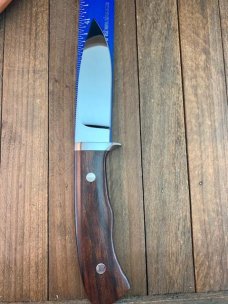 Larry Page Custom Fixed Blade ATS-34 Blade Desert Ironwood