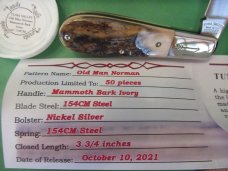 Tuna Valley Old Man Norman Mammoth Bark Ivory  Barlow  1 of 50 Made