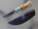 Custom Stag & Damascus Knife by Keith Bagley