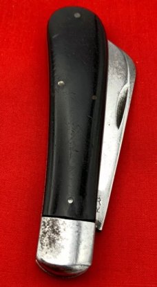 Vintage KA-BAR OLEAN, N.Y. 1-Blade Swayback Jack Folding Pocket Knife Slick Black c.1911-51