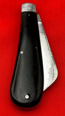Vintage KA-BAR OLEAN, N.Y. 1-Blade Swayback Jack Folding Pocket Knife Slick Black c.1911-51