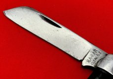 Vintage KA-BAR OLEAN, N.Y. 1-Blade Swayback Jack Folding Pocket Knife Slick Black c.1911-51