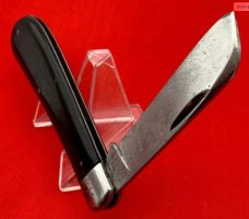 Vintage KA-BAR OLEAN, N.Y. 1-Blade Swayback Jack Folding Pocket Knife Slick Black c.1911-51
