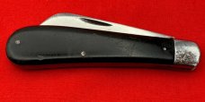 Vintage KA-BAR OLEAN, N.Y. 1-Blade Swayback Jack Folding Pocket Knife Slick Black c.1911-51